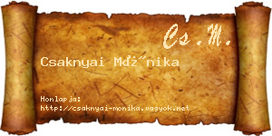 Csaknyai Mónika névjegykártya
