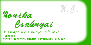 monika csaknyai business card
